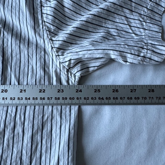 Levi's Vintage Orange Tab Men's Striped Short Sleeve Cotton Shirt White/Gray Lg - Picture 11 of 14